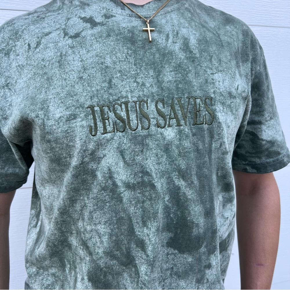 JESUS SAVES embroidered Christian Tshirt